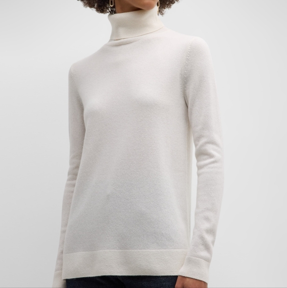 Neiman Marcus Sweaters - Neiman Marcus Cashmere Ivory Turtleneck Sweater Relaxed Fit L